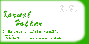 kornel hofler business card